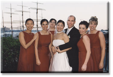 bridal party at South Street Seaport